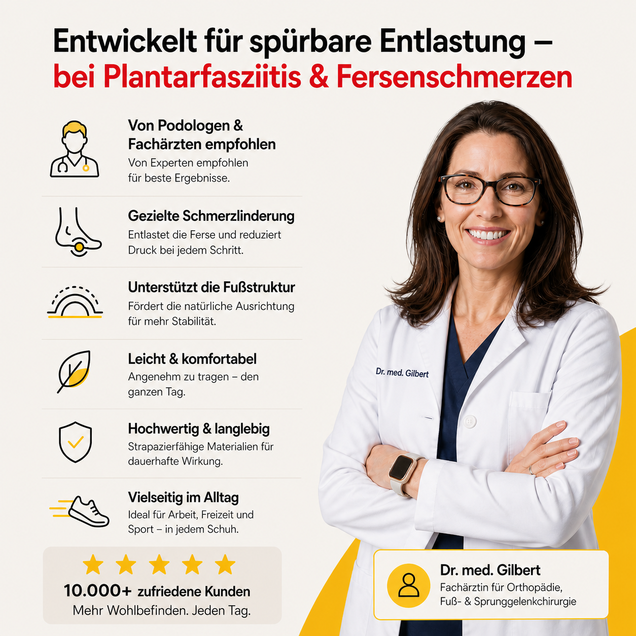 Entlastungssohlen bei Fersenschmerzen & Plantarfasziitis